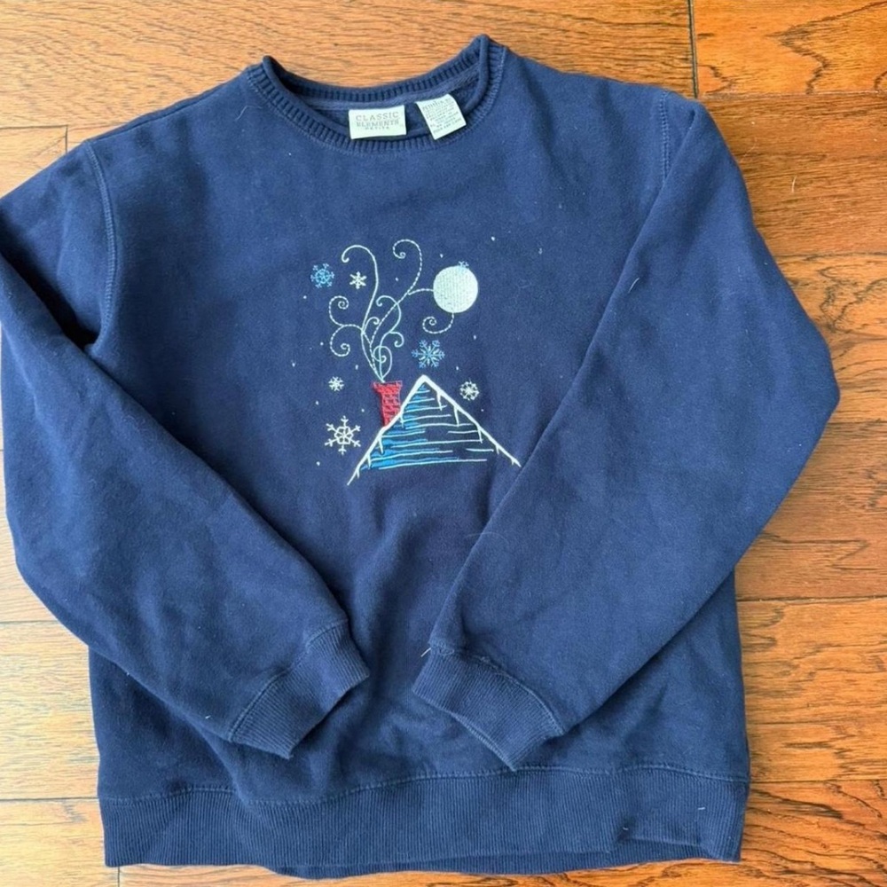 Northern Reflections Navy Blue Graphic Crewneck Sweater